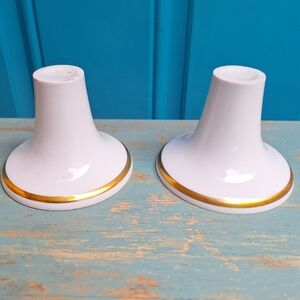 2 Vintage Cake Stands Porcelain Pedestal Bavaria West Germany JKW Holders